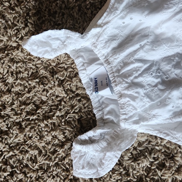 OLD NAVY girls long white dress size 5 (XS) with ruffle shoulder straps - Picture 3 of 6